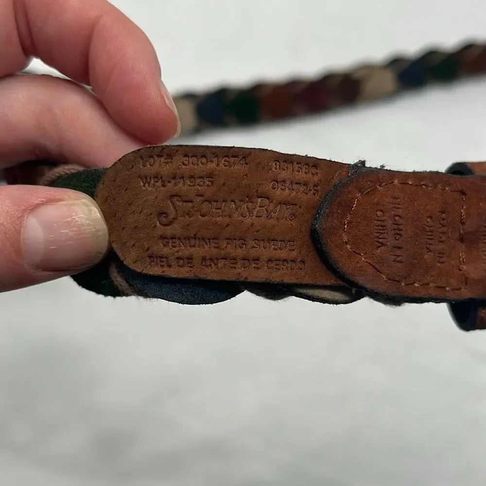 St. Johns Bay Multicolored Braided Suede Belt